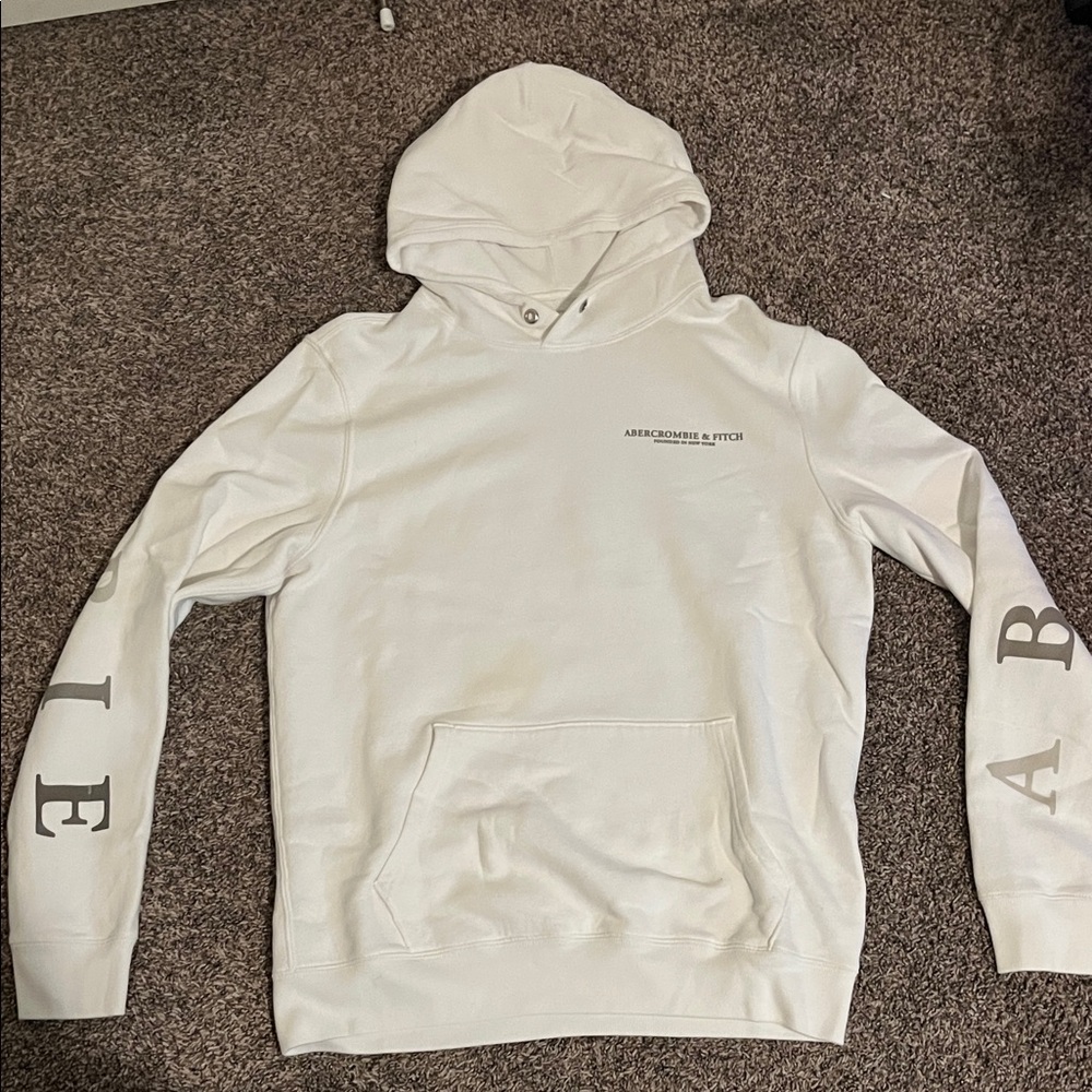 Abercrombie & Fitch Cream Logo Hoodie